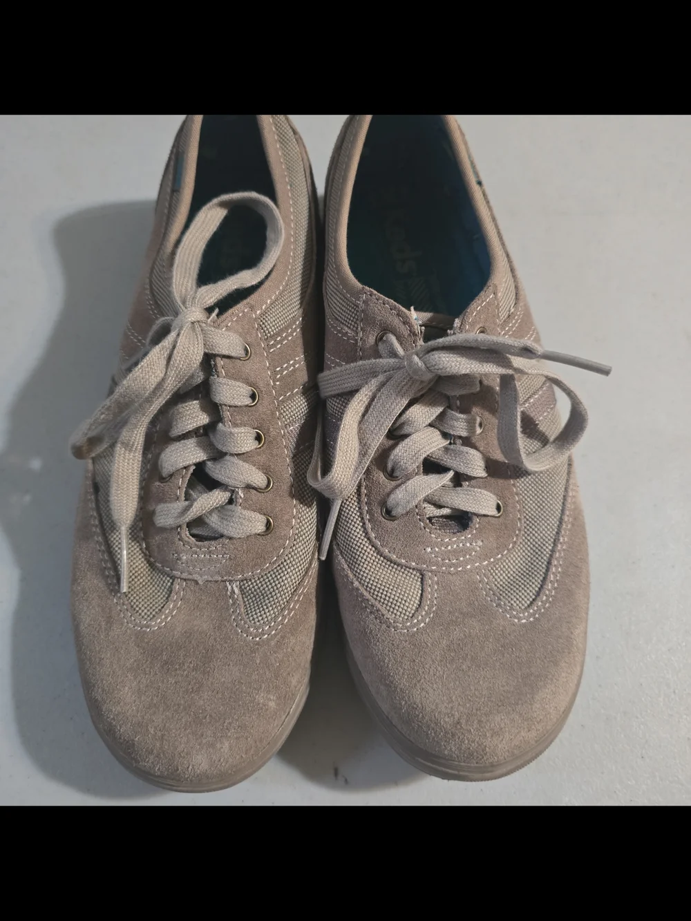 Keds Neutral Beige Suede Lace-Up Women's Sneakers Size 7.5